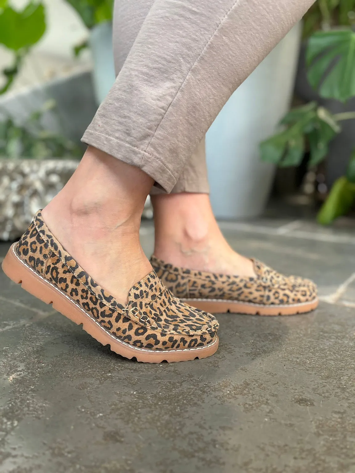 Leopard Suede Loafers