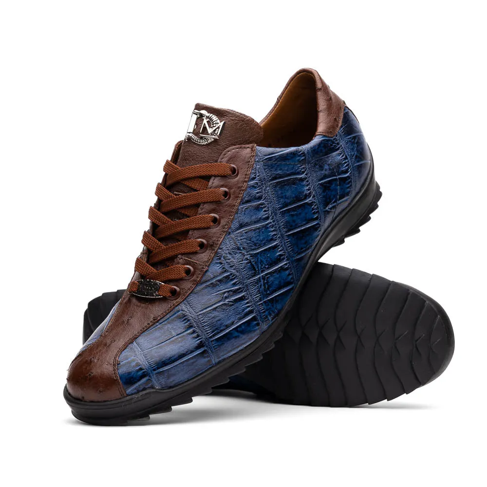 Marco Di Milano Saulo Alligator Ostrich and Rubber Blue Jeans