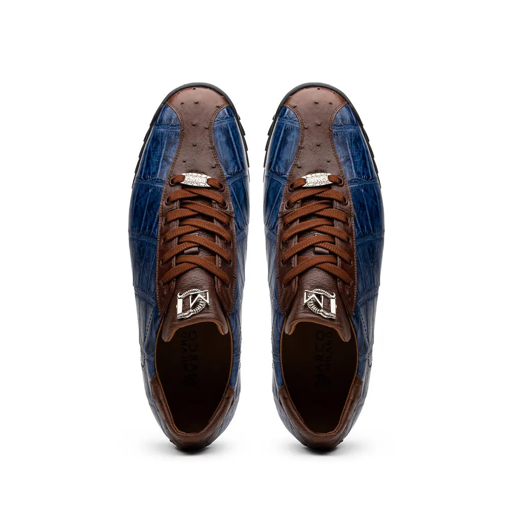Marco Di Milano Saulo Alligator Ostrich and Rubber Blue Jeans