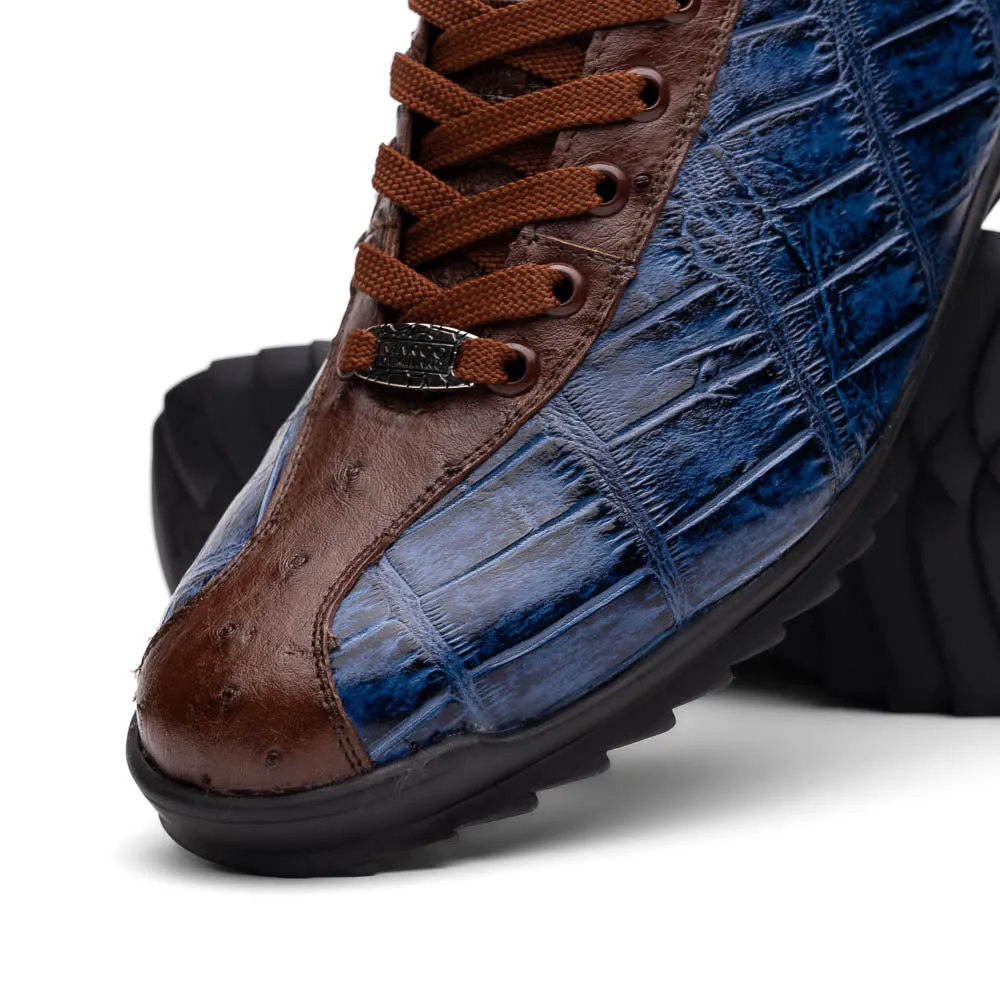 Marco Di Milano Saulo Alligator Ostrich and Rubber Blue Jeans