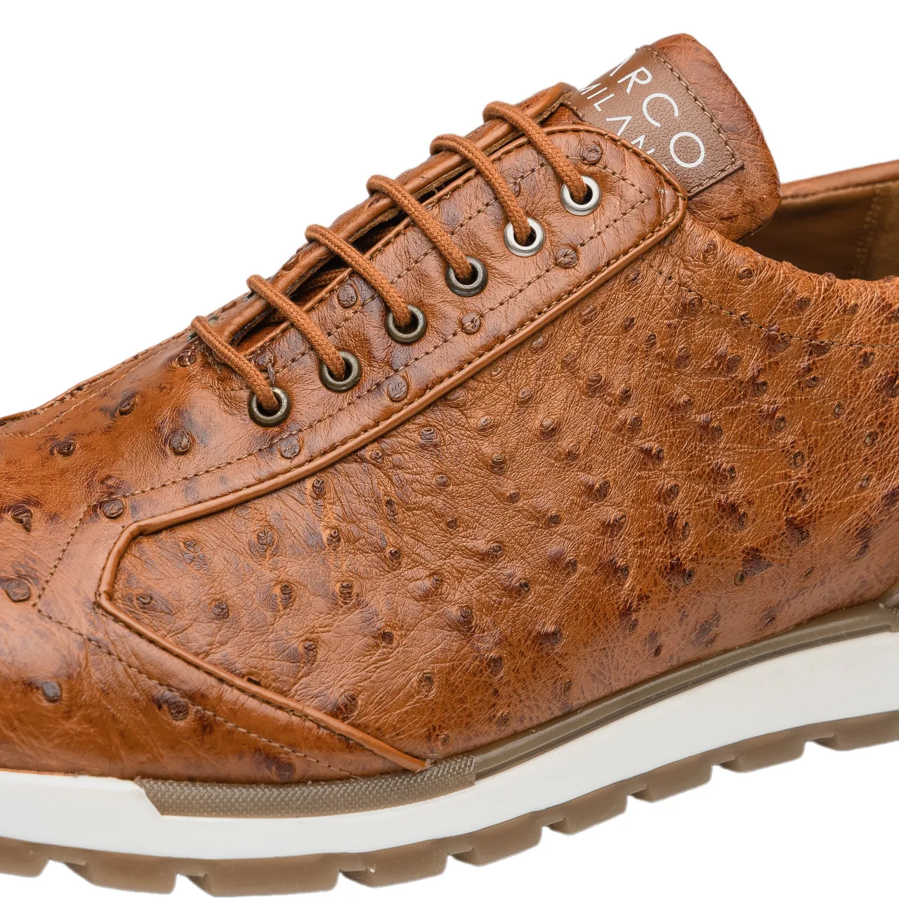 Marco Di Milano Scanno Ostrich and Rubber Antique Cognac