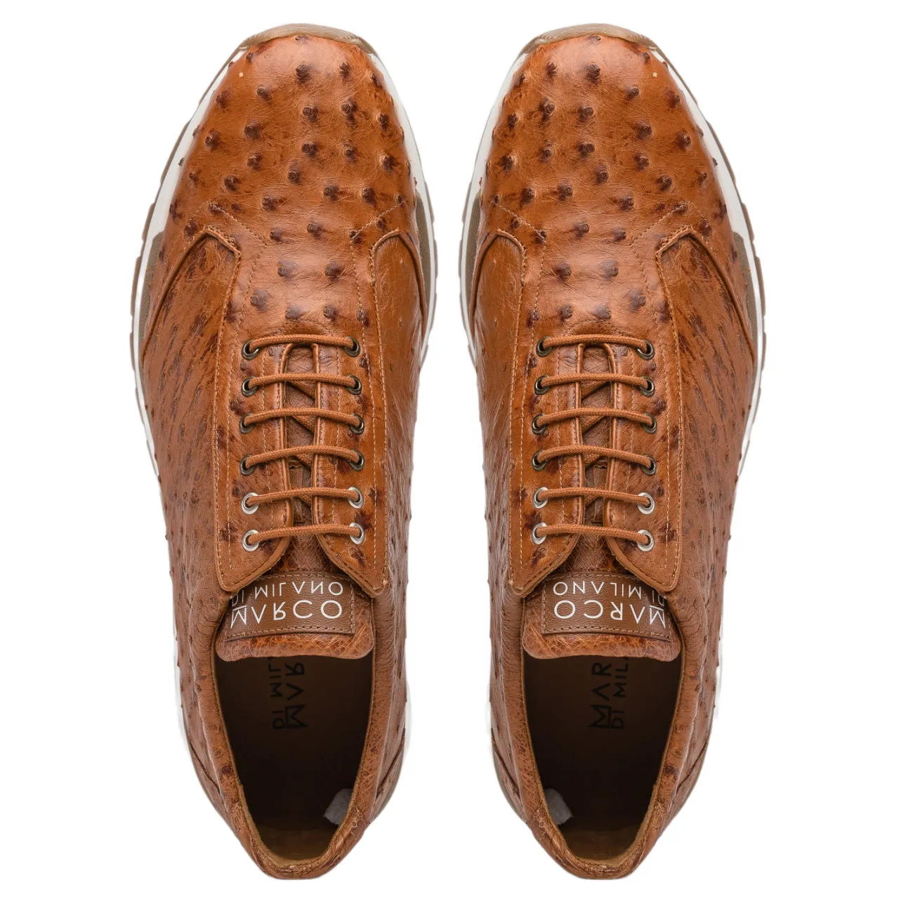 Marco Di Milano Scanno Ostrich and Rubber Antique Cognac