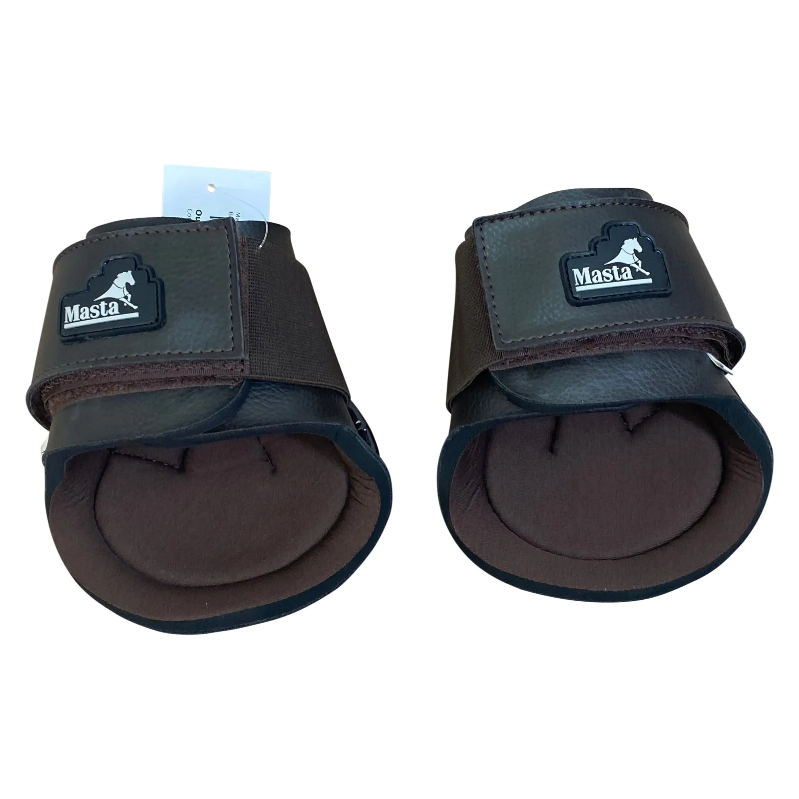Masta Leather Look Neoprene Fetlock Boots in Brown - Large