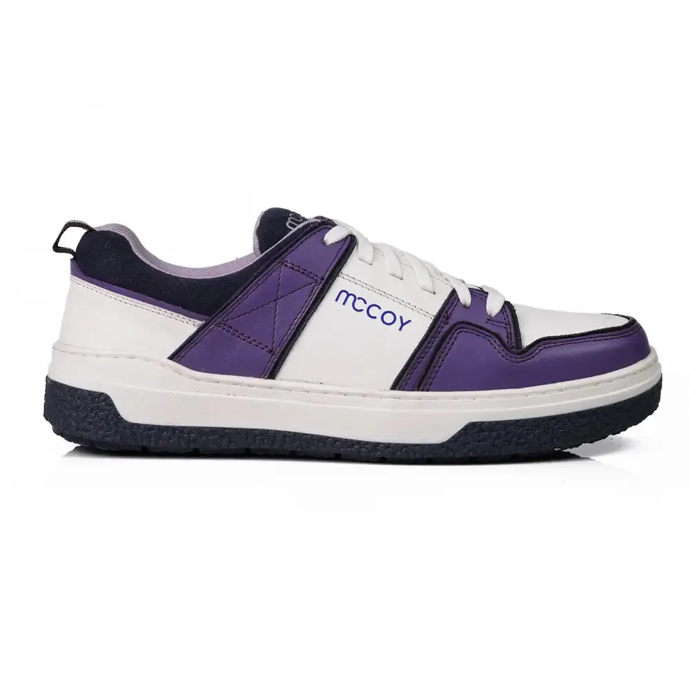 Mccoy Enrique Leather Men's Trainers Purple and white