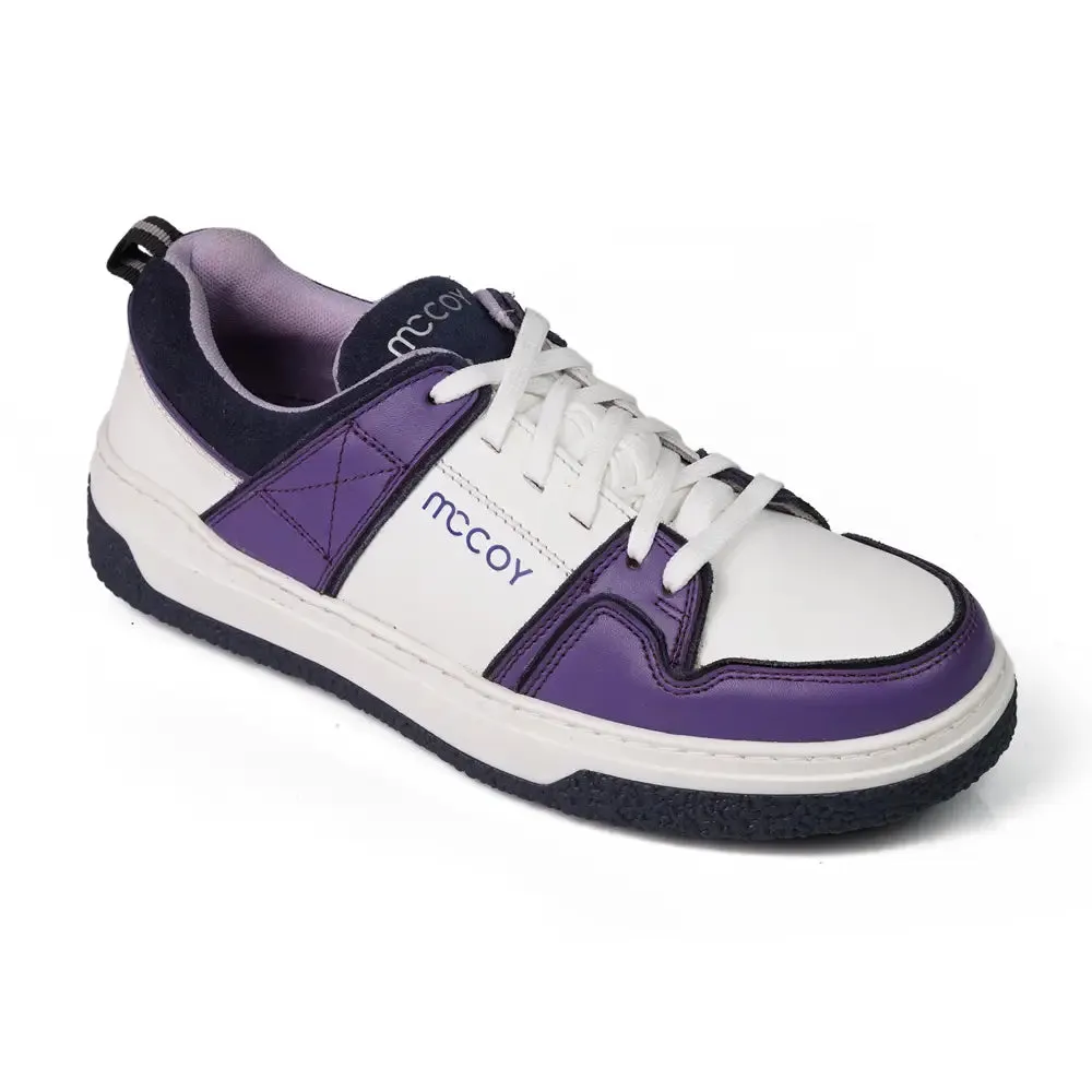 Mccoy Enrique Leather Men's Trainers Purple and white