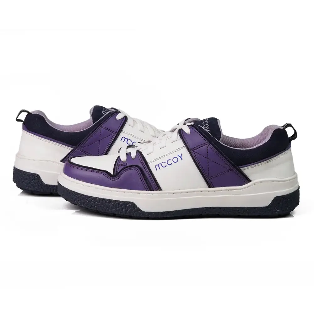 Mccoy Enrique Leather Men's Trainers Purple and white