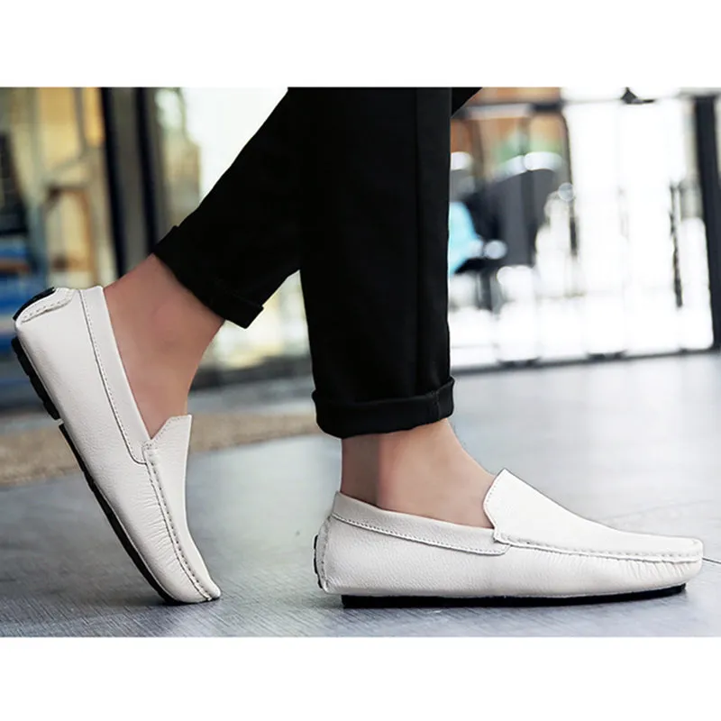 Men leather loafers England style casual slip on loafers