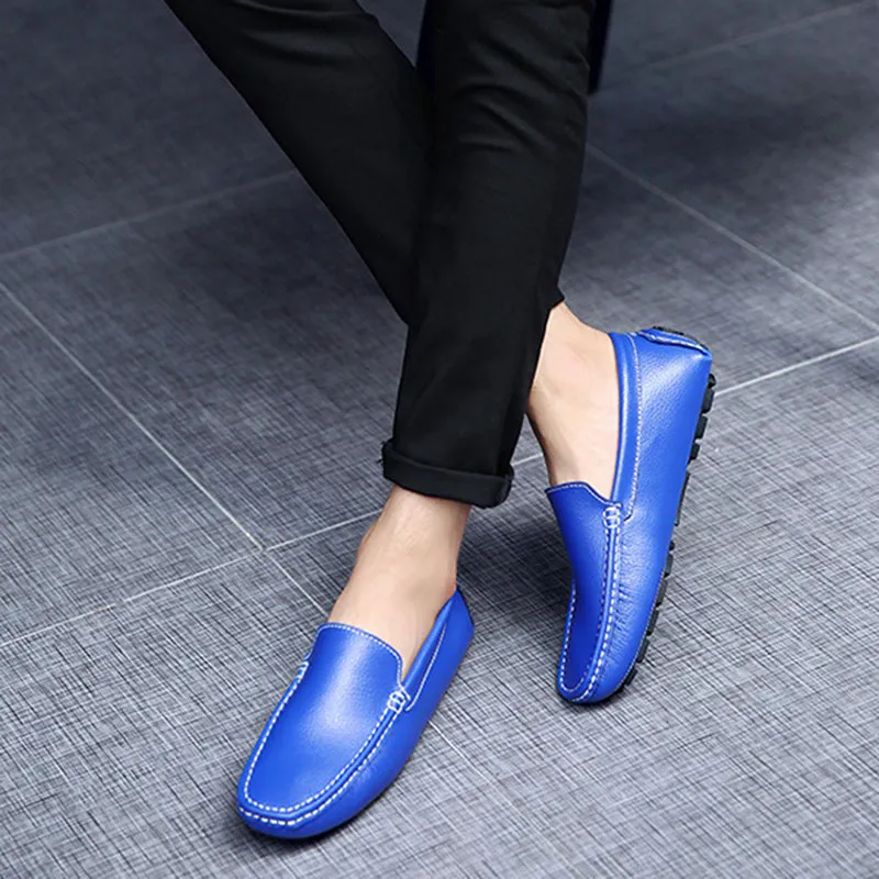 Men leather loafers England style casual slip on loafers