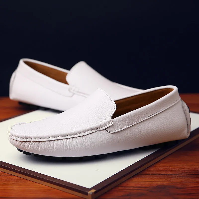 Men leather loafers England style casual slip on loafers