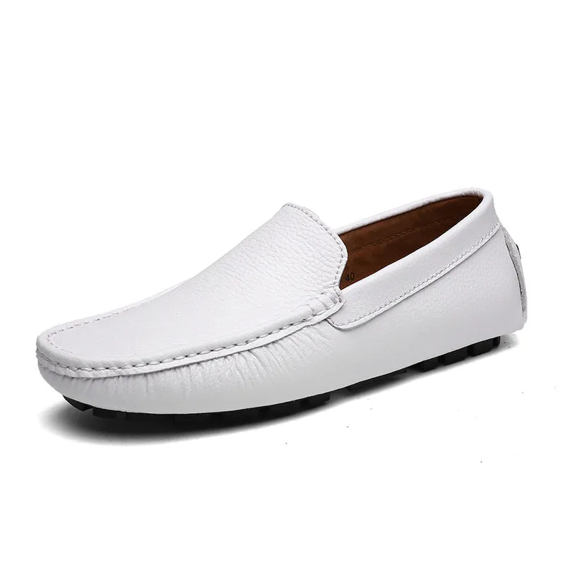 Men leather loafers England style casual slip on loafers