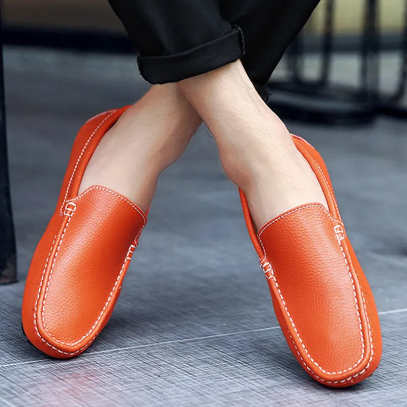 Men leather loafers England style casual slip on loafers