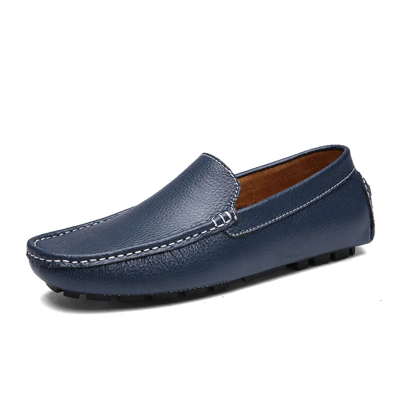 Men leather loafers England style casual slip on loafers