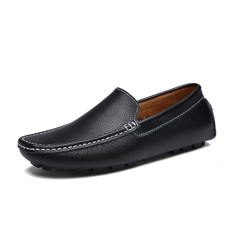 Men leather loafers England style casual slip on loafers