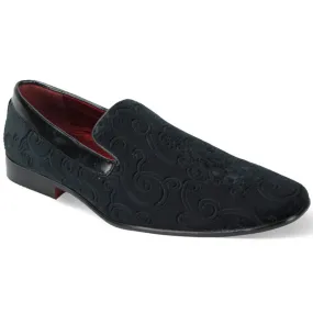 Men's Black Velvet Loafer Slip On Fancy Style