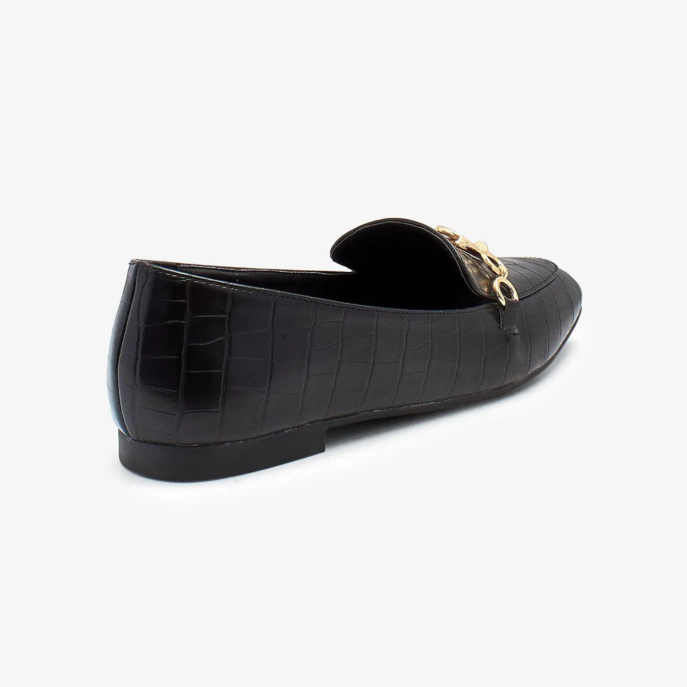 Metallic Chain Ladies Loafers