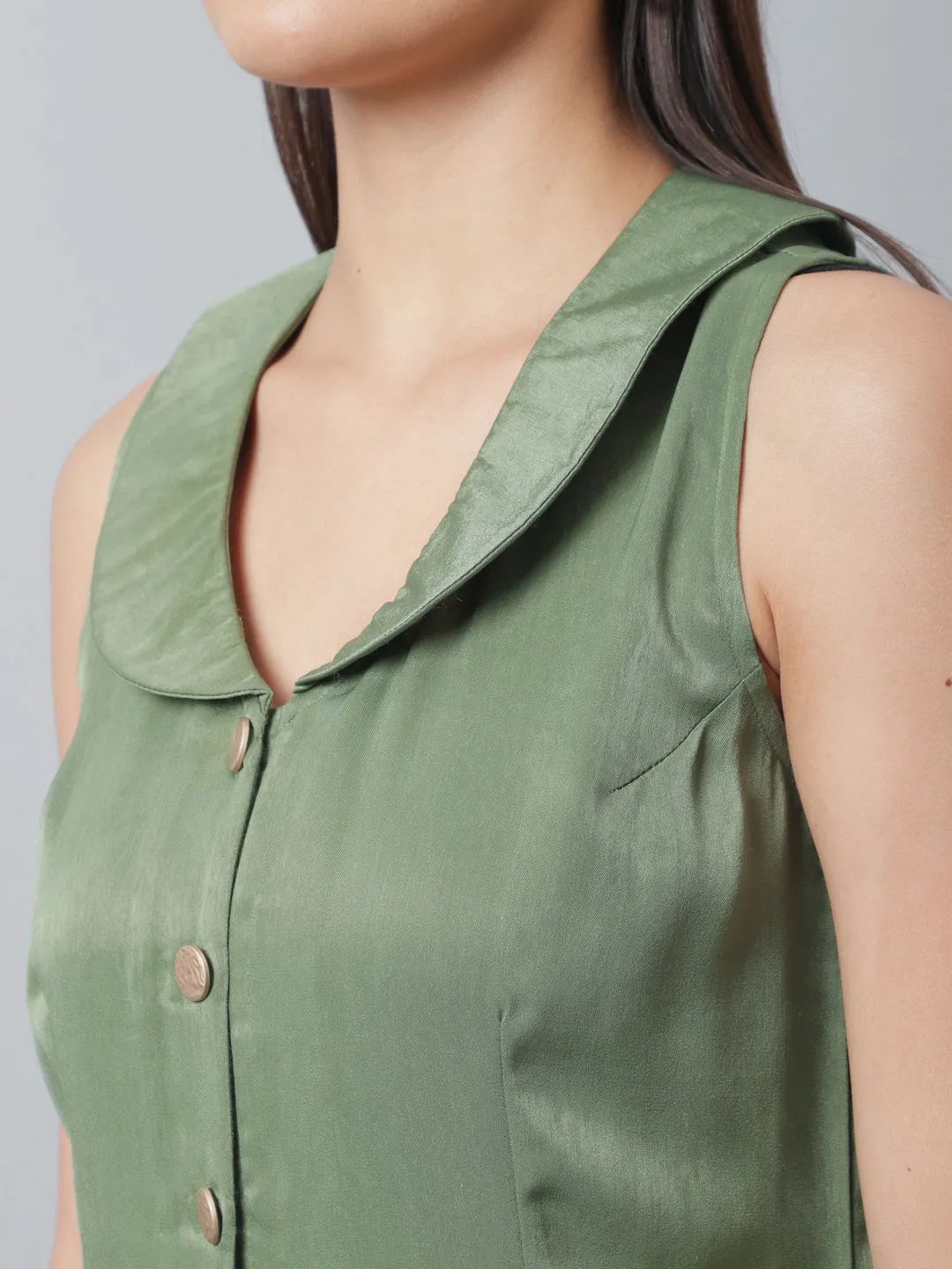 Olive Green Jumpsuit With Belt