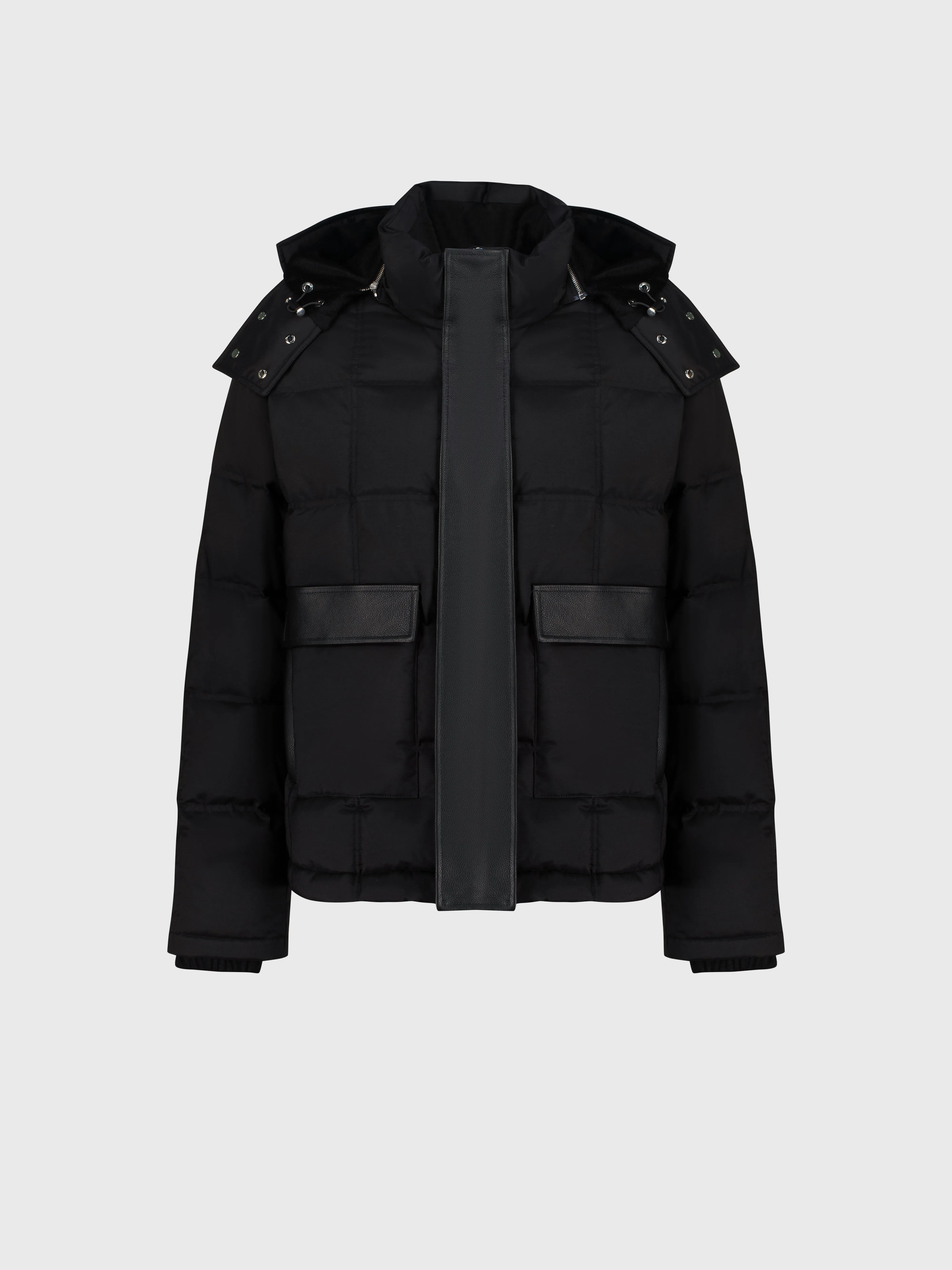 Quilted Wool Down Jacket Black