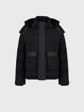 Quilted Wool Down Jacket Black