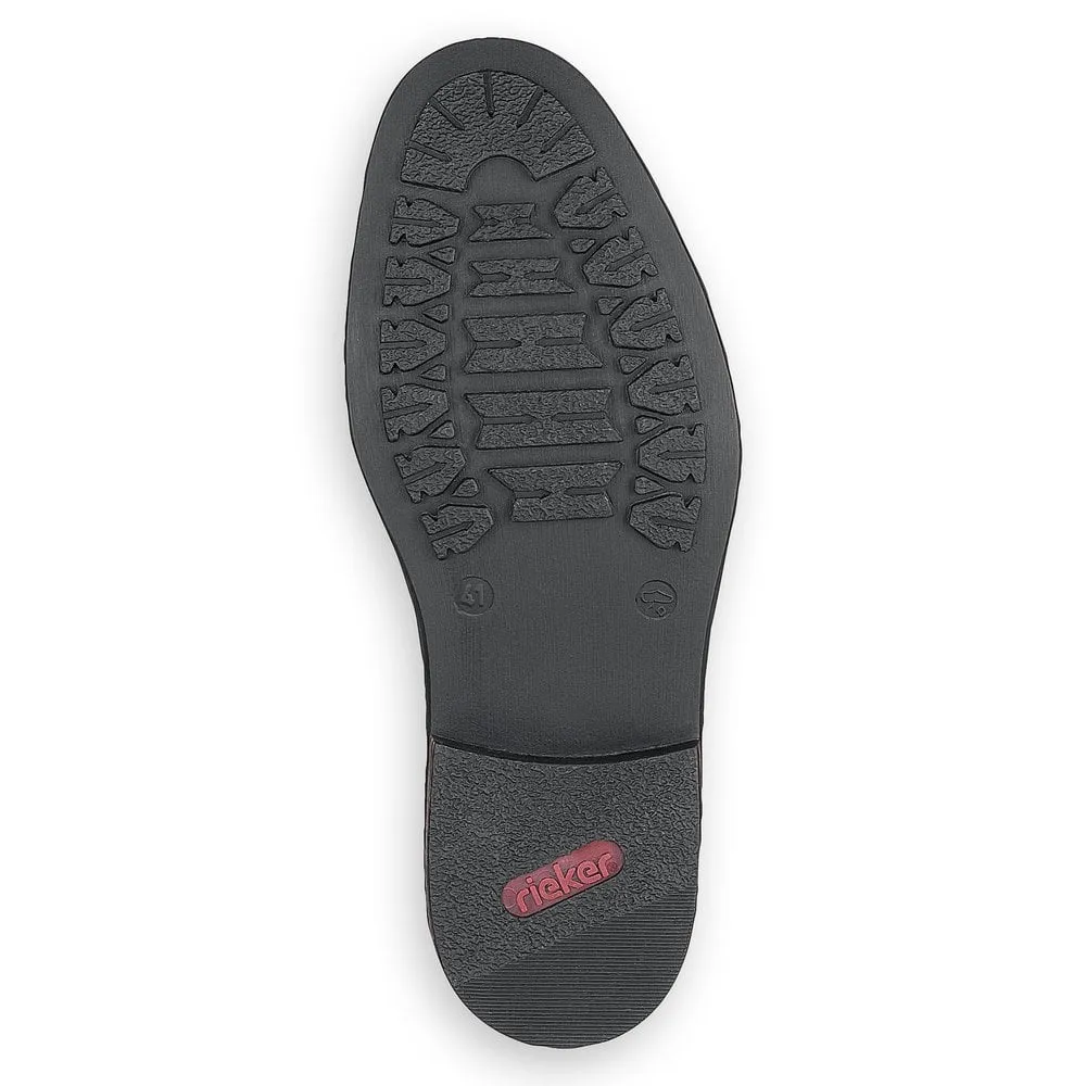 Rieker Mens Leather Slip On Shoes Black Smart Work 17659-00