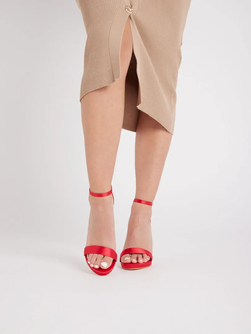 Sandales stilettos satinées