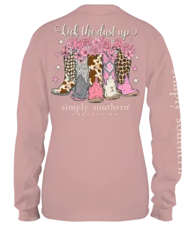 SIMPLY SOUTHERN KICK THE DUST UP BOOTS LONG SLEEVE T-SHIRT