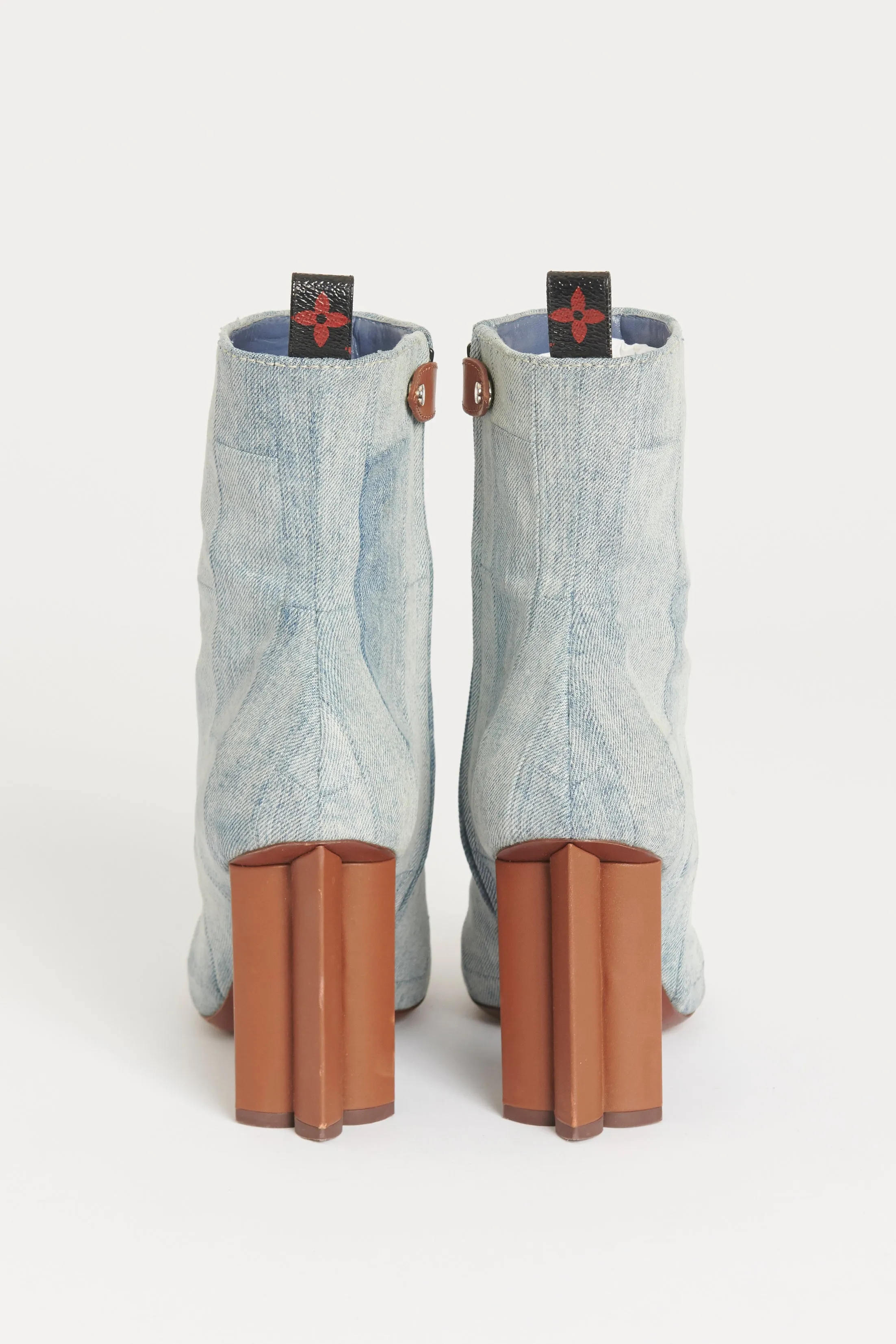 Spring 2015 Blue Denim Preowned Ankle Boots