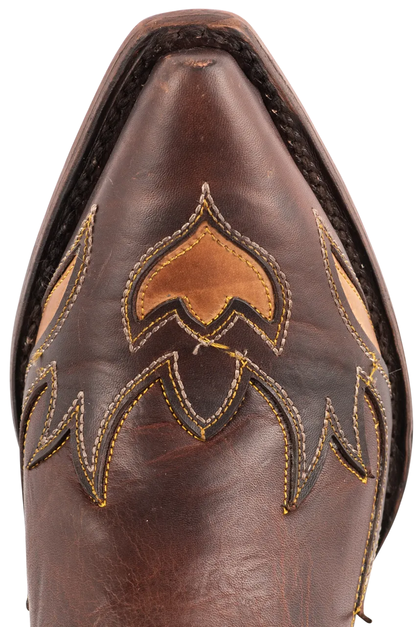 Stetson Women's Eagle Overlay Cowgirl Boots - Brown