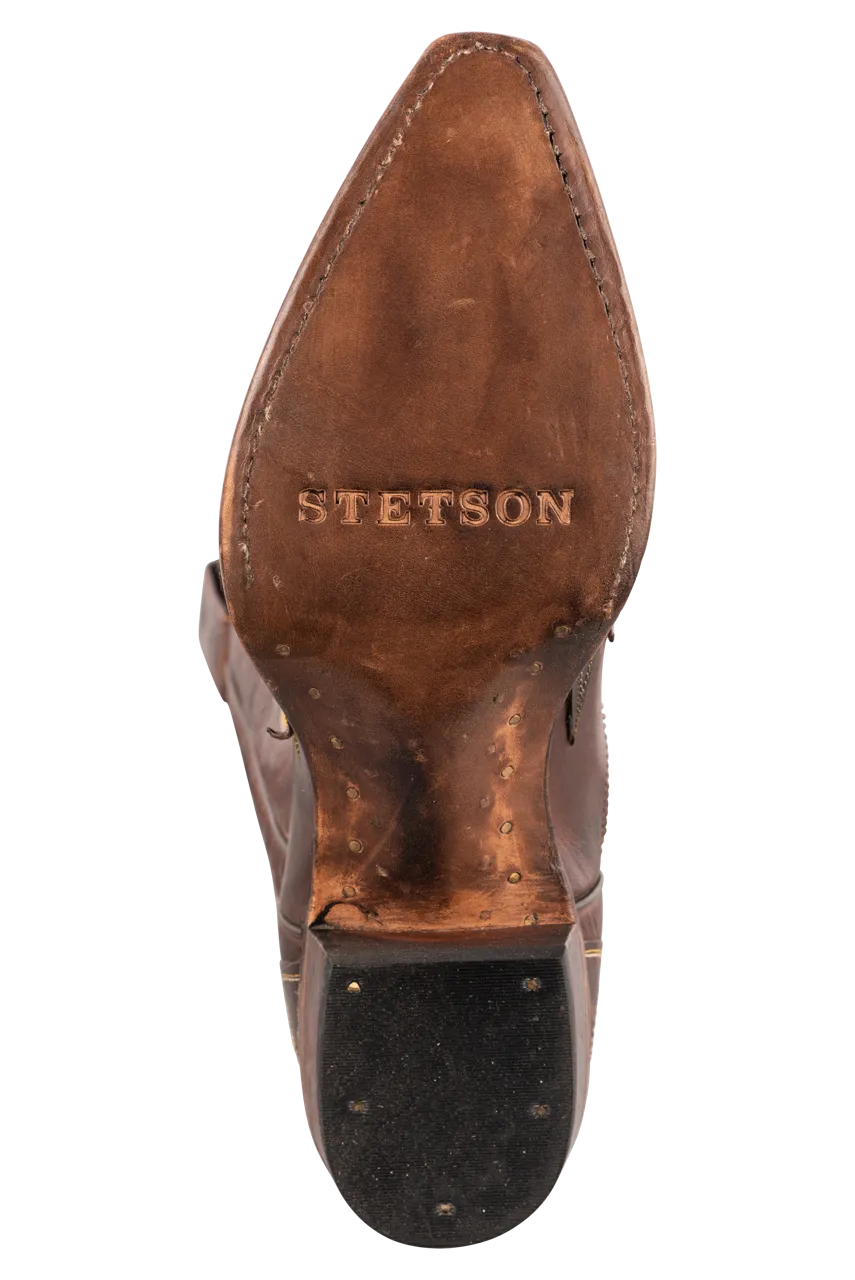 Stetson Women's Eagle Overlay Cowgirl Boots - Brown