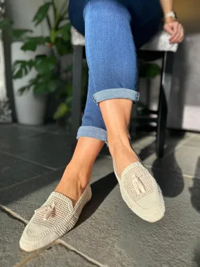 Stone Tassel Weave Loafer