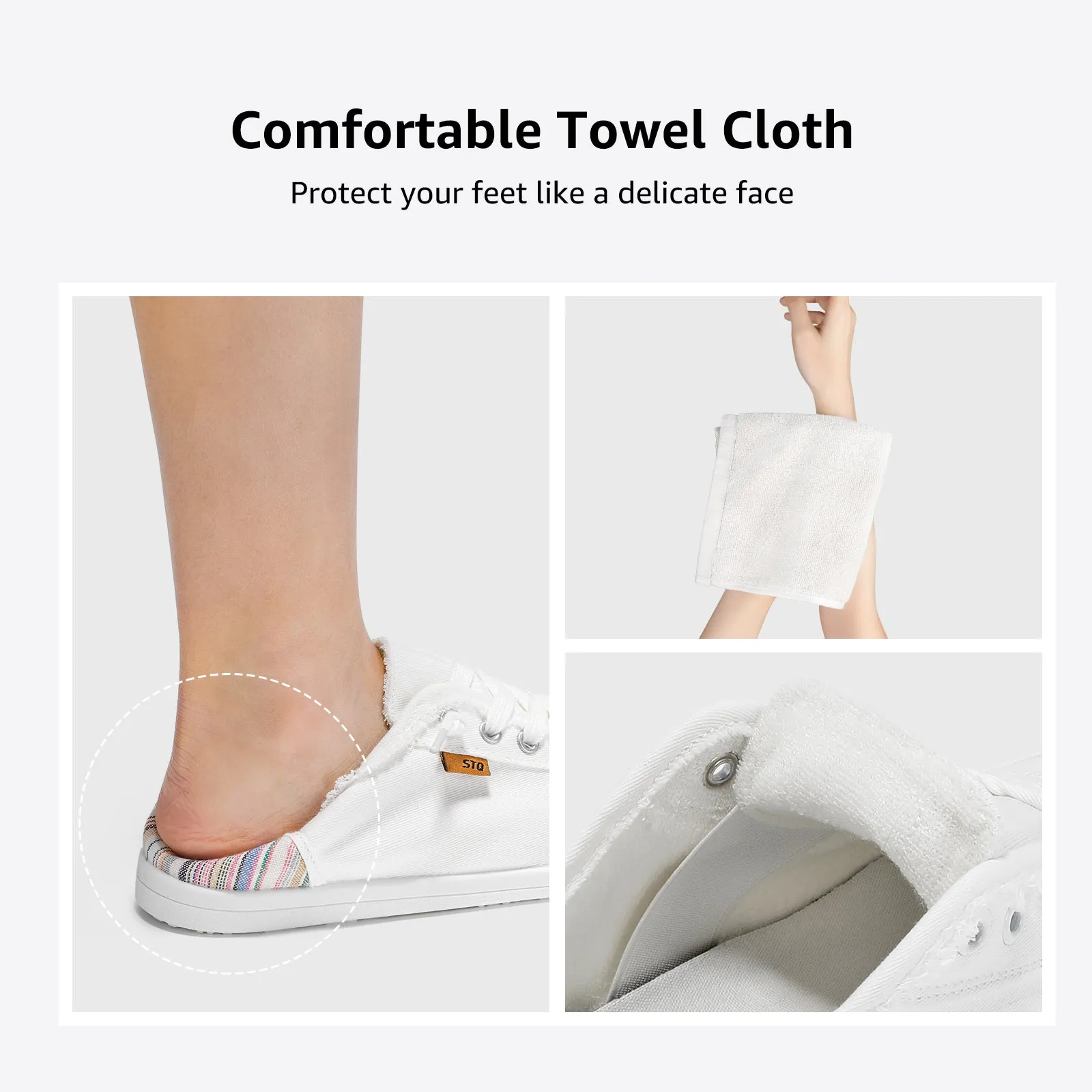 STQ Women Slip On Shoeswith Orthopedic Insole Low Top Classic Fashion Canvas Sneakers | Plantar Fasciitis Shoes