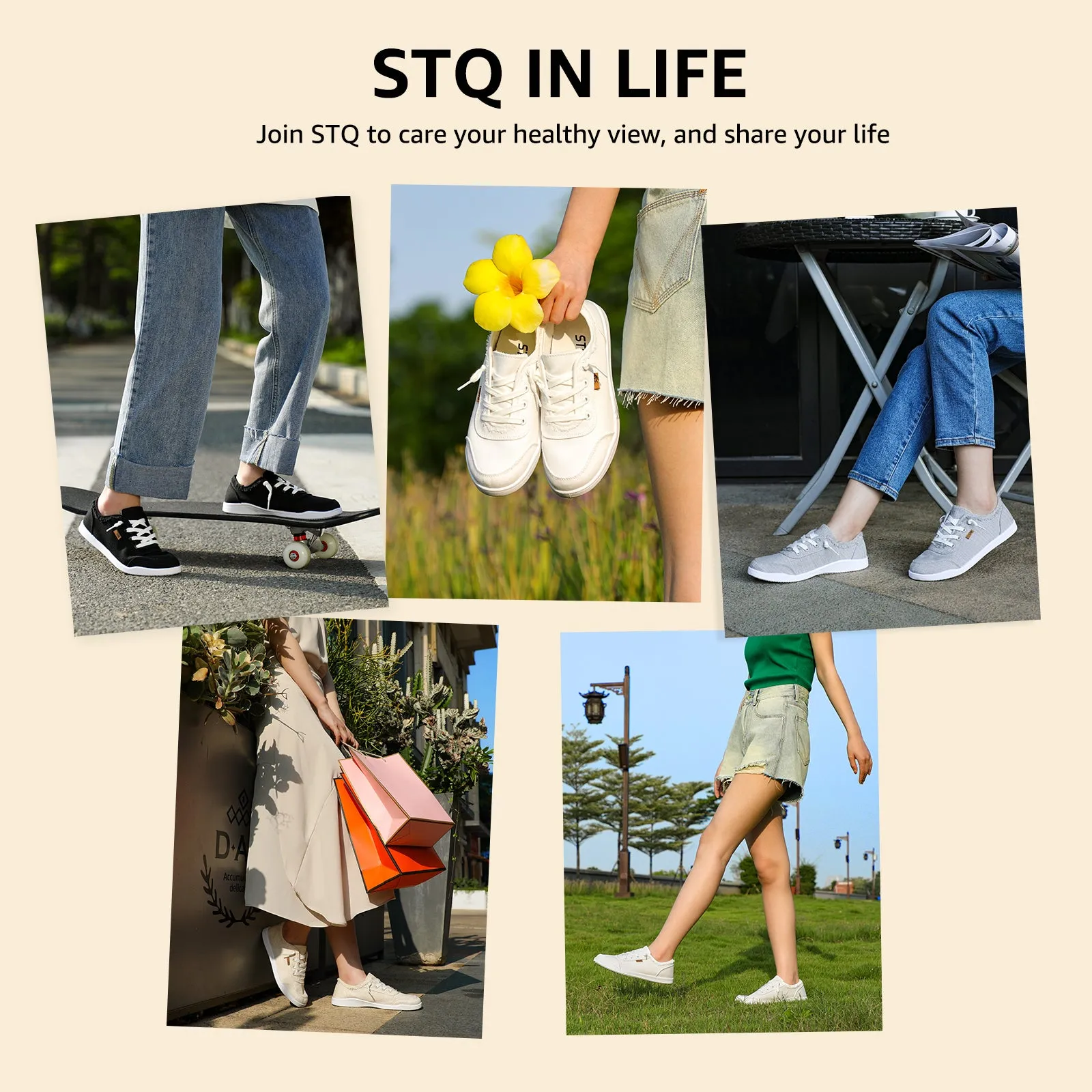STQ Women Slip On Shoeswith Orthopedic Insole Low Top Classic Fashion Canvas Sneakers | Plantar Fasciitis Shoes
