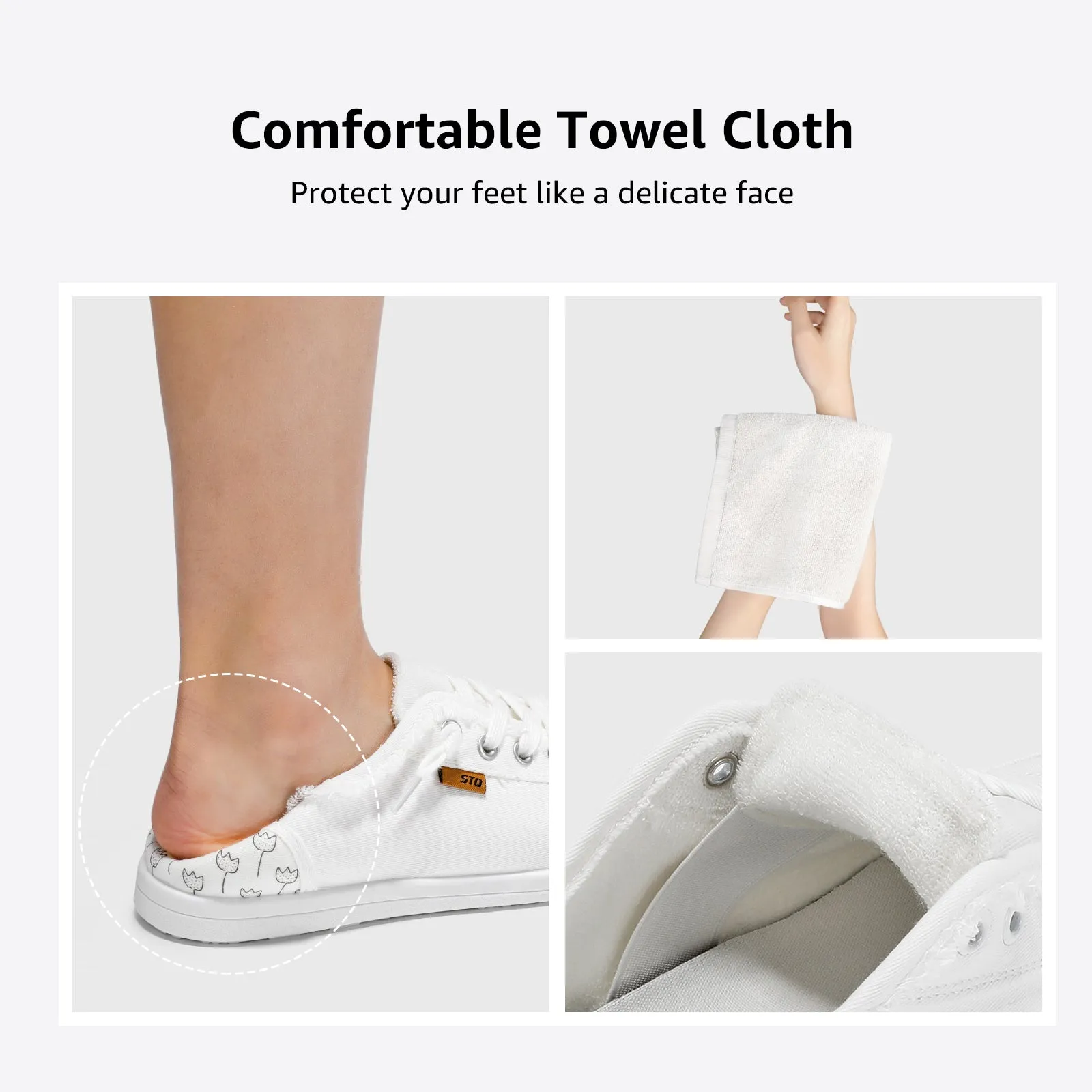 STQ Women Slip On Shoeswith Orthopedic Insole Low Top Classic Fashion Canvas Sneakers | Plantar Fasciitis Shoes