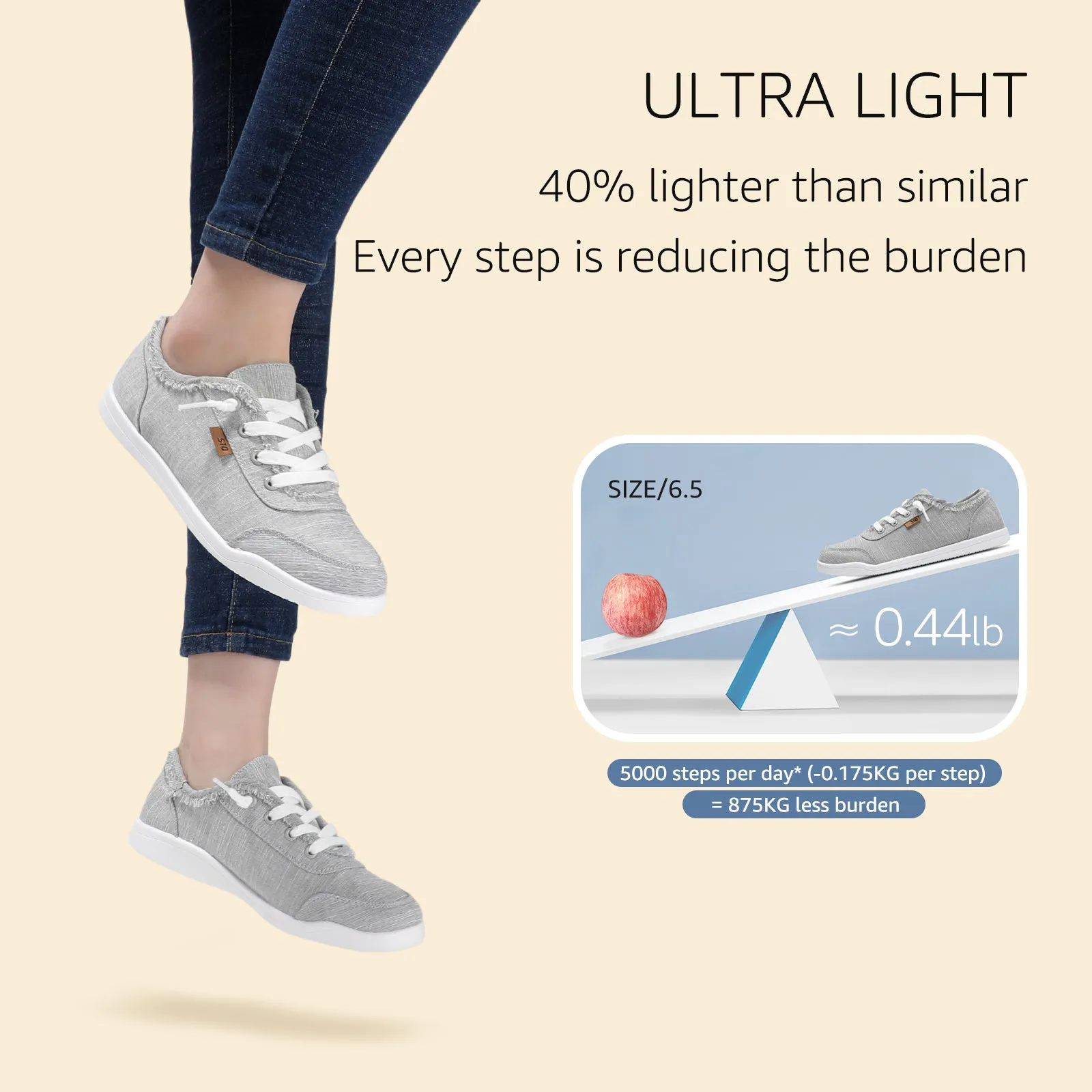 STQ Women Slip On Shoeswith Orthopedic Insole Low Top Classic Fashion Canvas Sneakers | Plantar Fasciitis Shoes