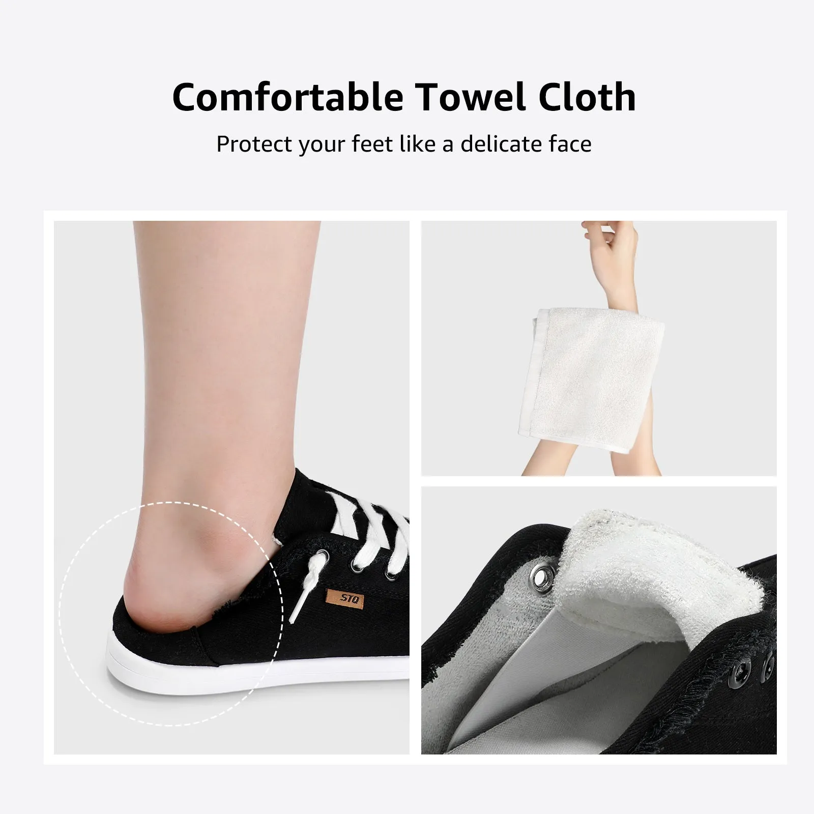 STQ Women Slip On Shoeswith Orthopedic Insole Low Top Classic Fashion Canvas Sneakers | Plantar Fasciitis Shoes