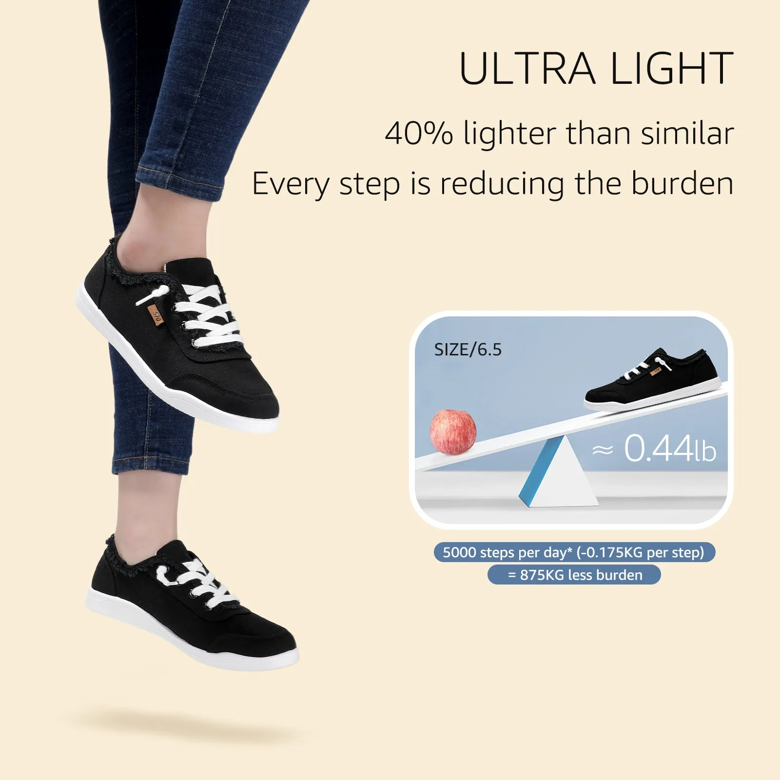 STQ Women Slip On Shoeswith Orthopedic Insole Low Top Classic Fashion Canvas Sneakers | Plantar Fasciitis Shoes