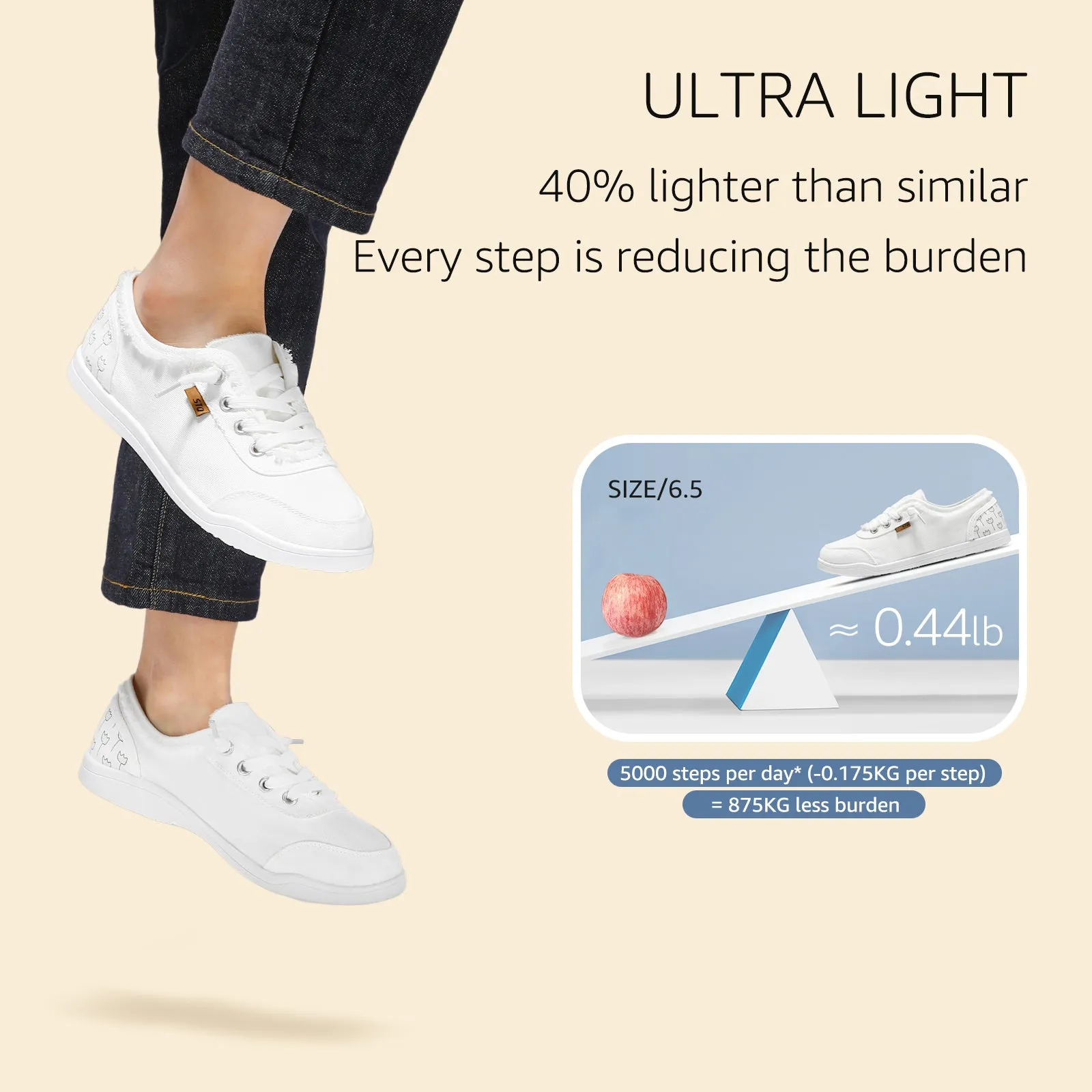 STQ Women Slip On Shoeswith Orthopedic Insole Low Top Classic Fashion Canvas Sneakers | Plantar Fasciitis Shoes