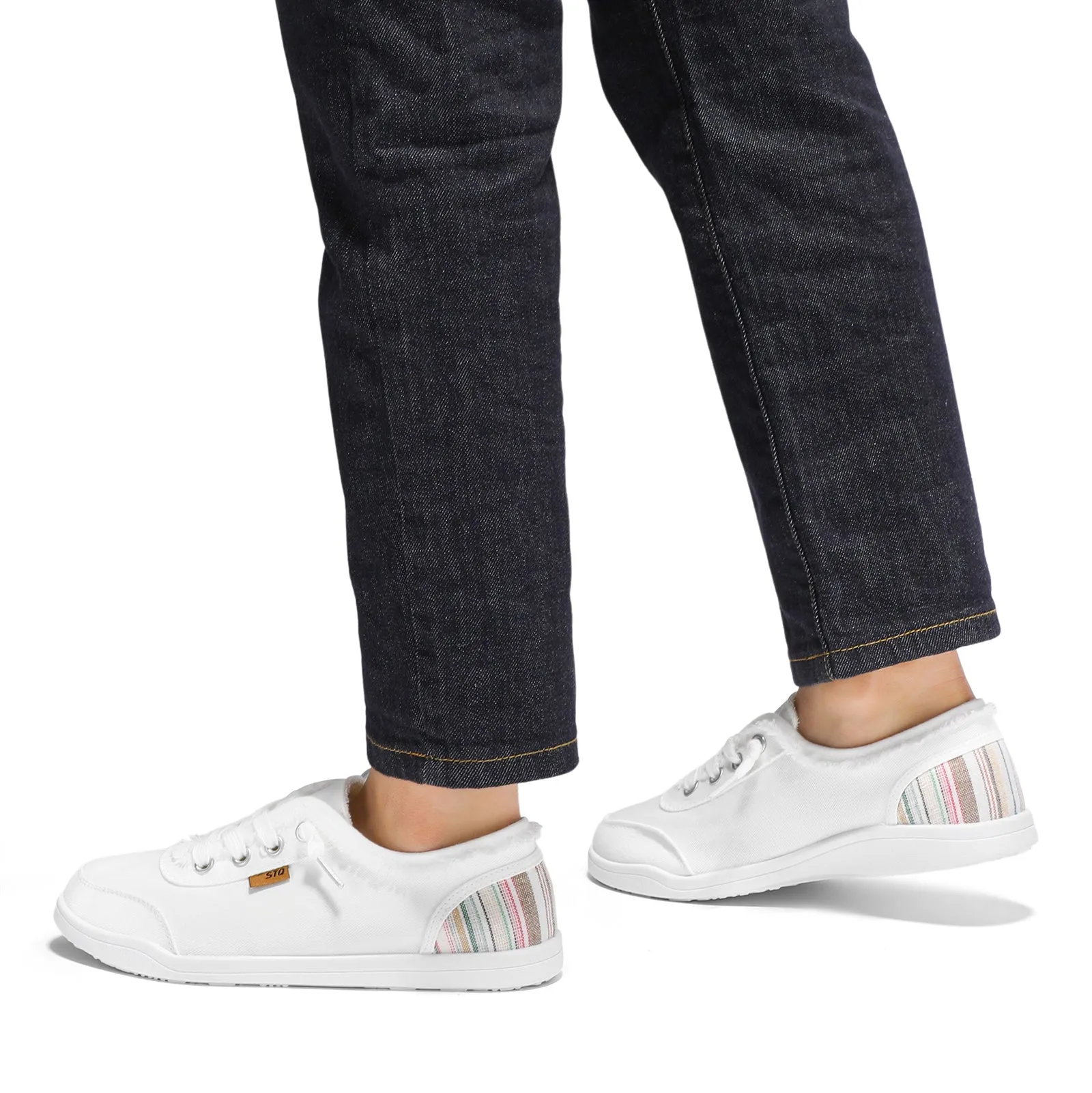 STQ Women Slip On Shoeswith Orthopedic Insole Low Top Classic Fashion Canvas Sneakers | Plantar Fasciitis Shoes