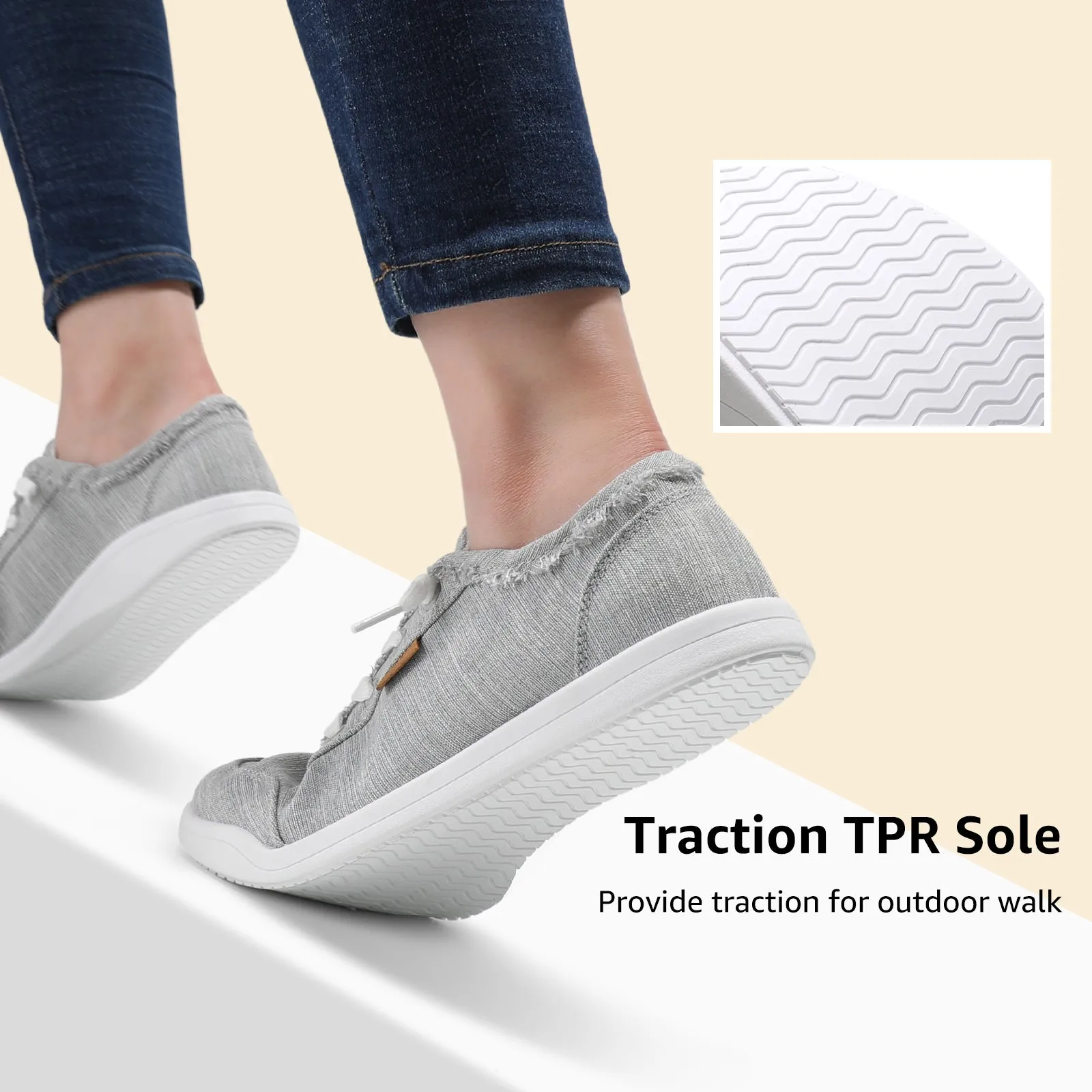 STQ Women Slip On Shoeswith Orthopedic Insole Low Top Classic Fashion Canvas Sneakers | Plantar Fasciitis Shoes