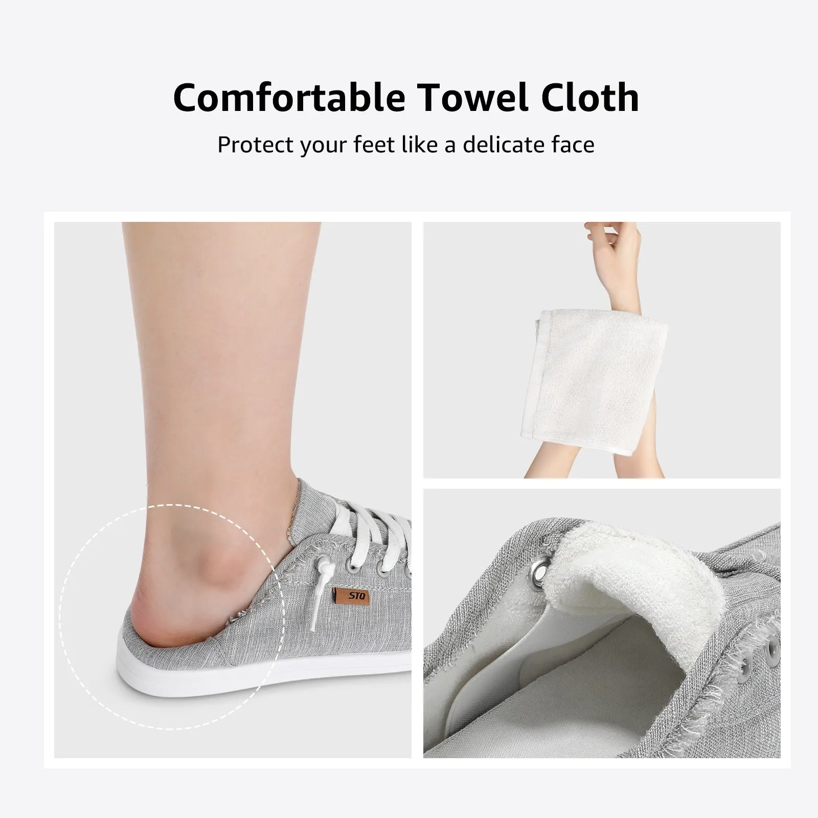 STQ Women Slip On Shoeswith Orthopedic Insole Low Top Classic Fashion Canvas Sneakers | Plantar Fasciitis Shoes