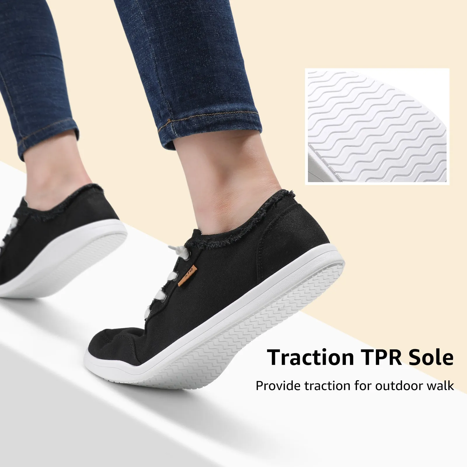 STQ Women Slip On Shoeswith Orthopedic Insole Low Top Classic Fashion Canvas Sneakers | Plantar Fasciitis Shoes