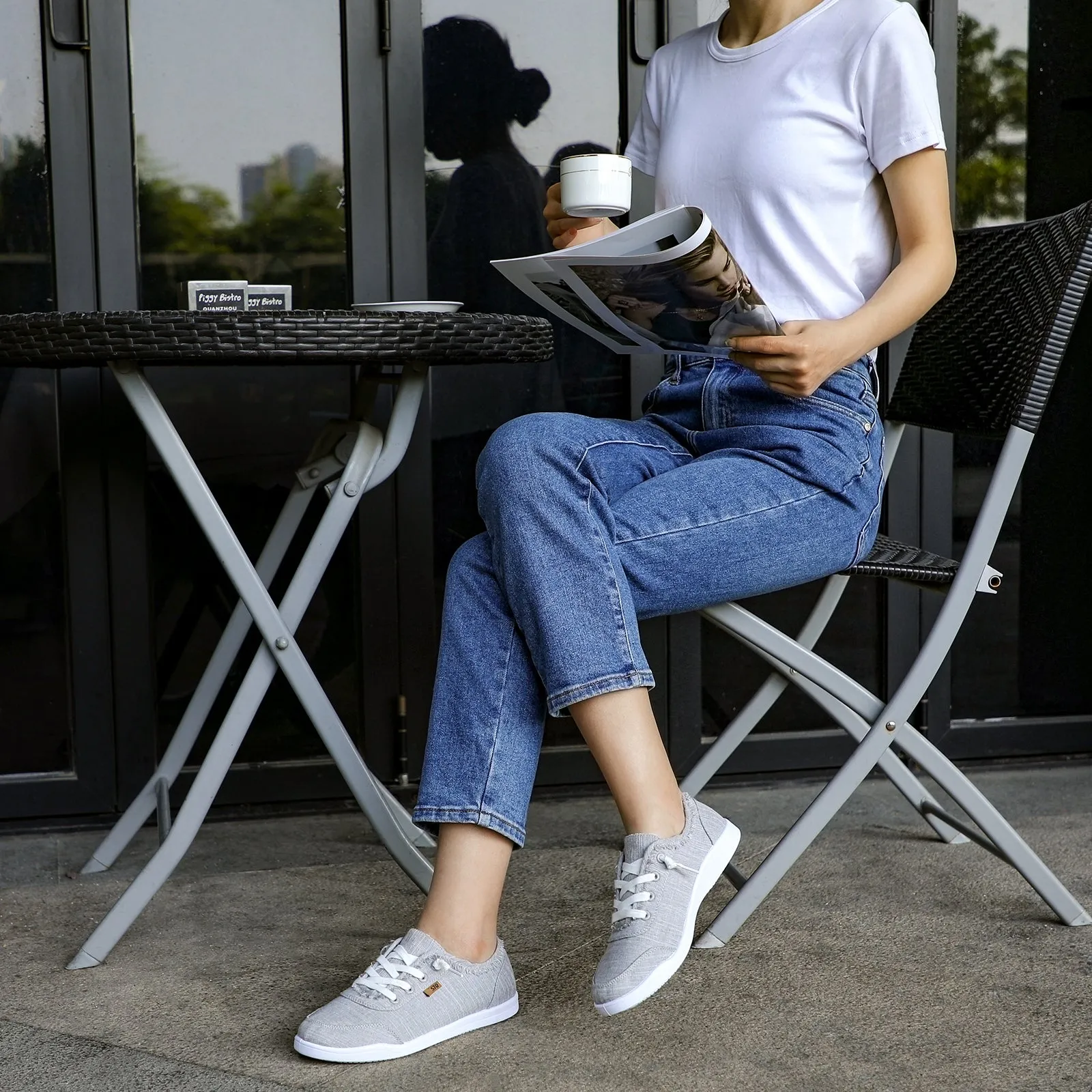 STQ Women Slip On Shoeswith Orthopedic Insole Low Top Classic Fashion Canvas Sneakers | Plantar Fasciitis Shoes