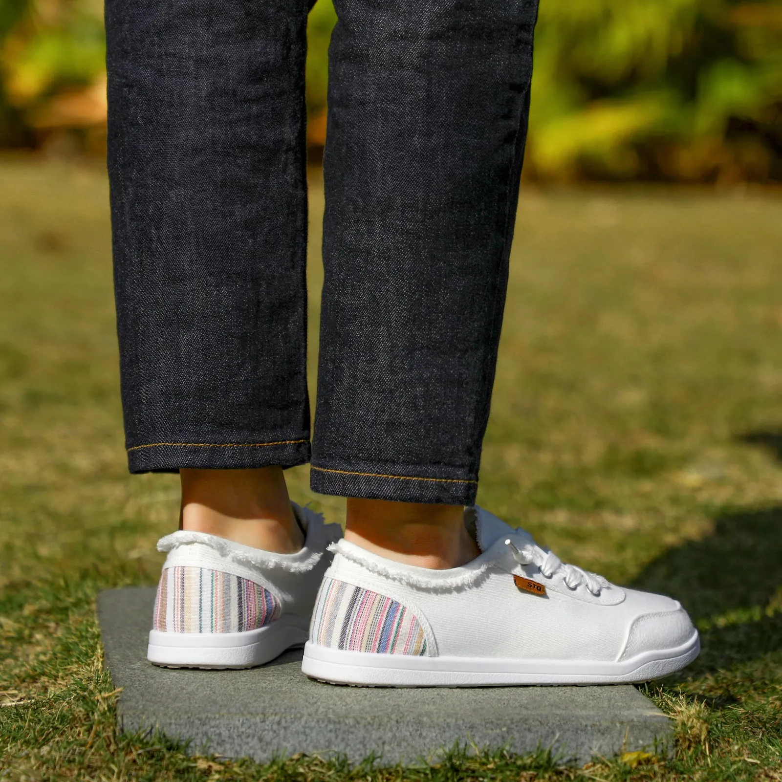 STQ Women Slip On Shoeswith Orthopedic Insole Low Top Classic Fashion Canvas Sneakers | Plantar Fasciitis Shoes