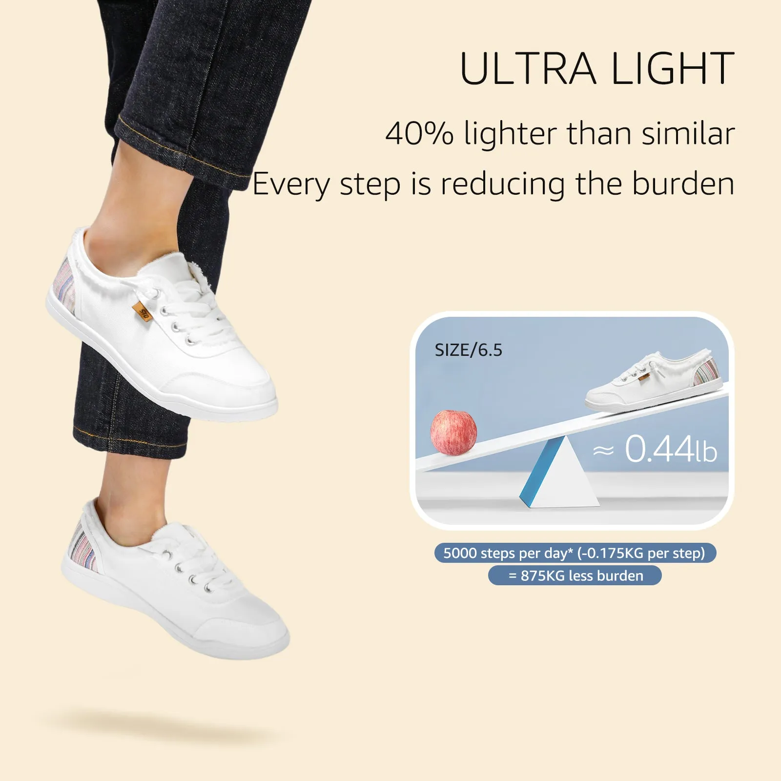 STQ Women Slip On Shoeswith Orthopedic Insole Low Top Classic Fashion Canvas Sneakers | Plantar Fasciitis Shoes