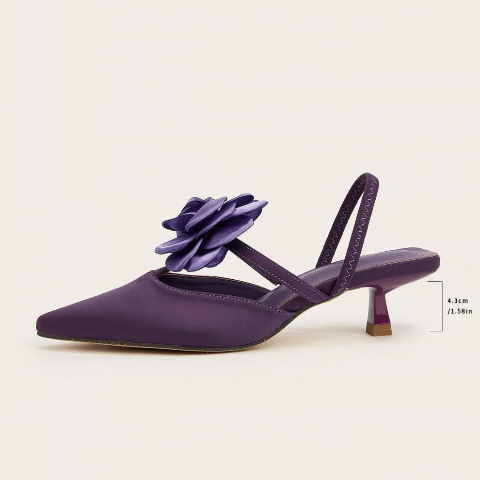 Tillbuy Flower Stiletto Pumps
