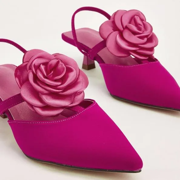 Tillbuy Flower Stiletto Pumps
