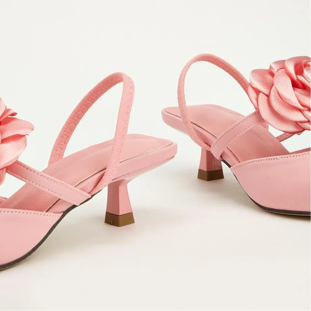 Tillbuy Flower Stiletto Pumps
