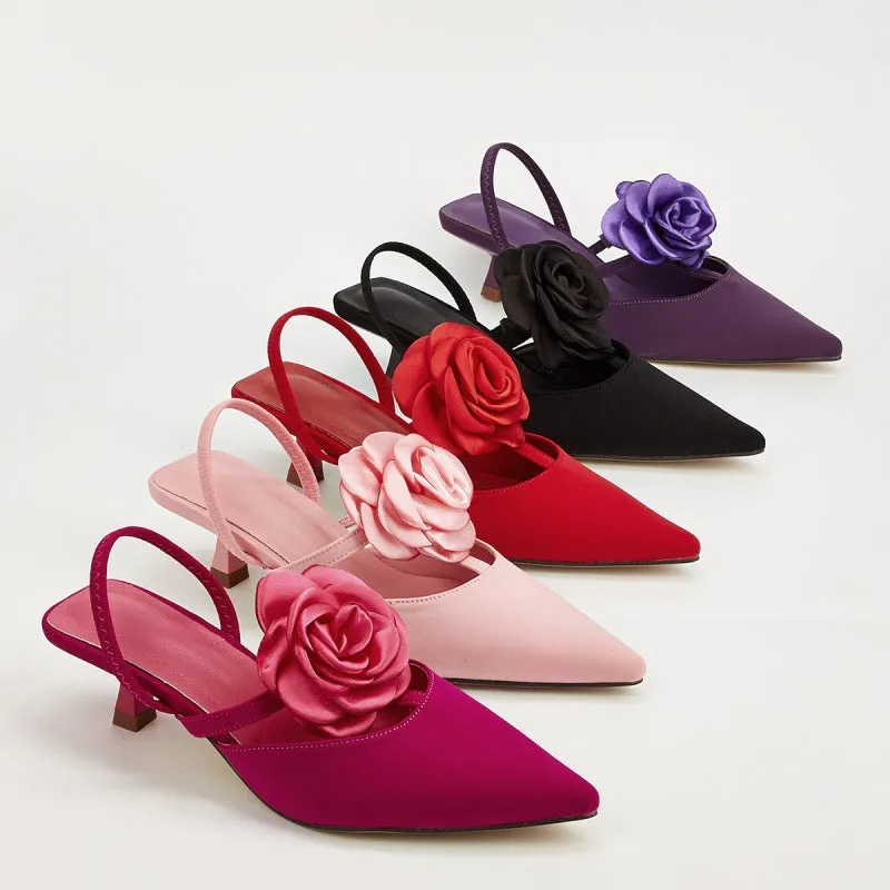 Tillbuy Flower Stiletto Pumps