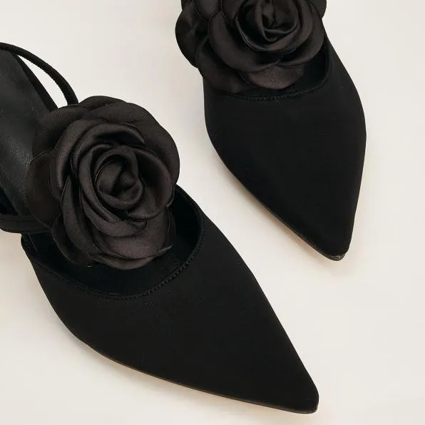 Tillbuy Flower Stiletto Pumps
