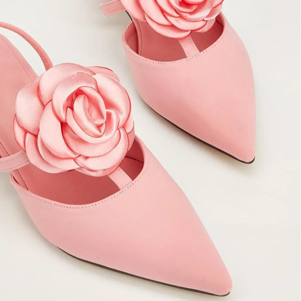 Tillbuy Flower Stiletto Pumps