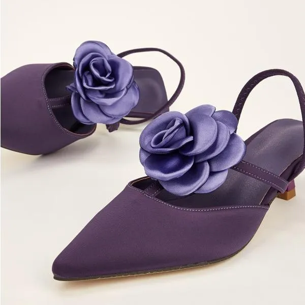 Tillbuy Flower Stiletto Pumps